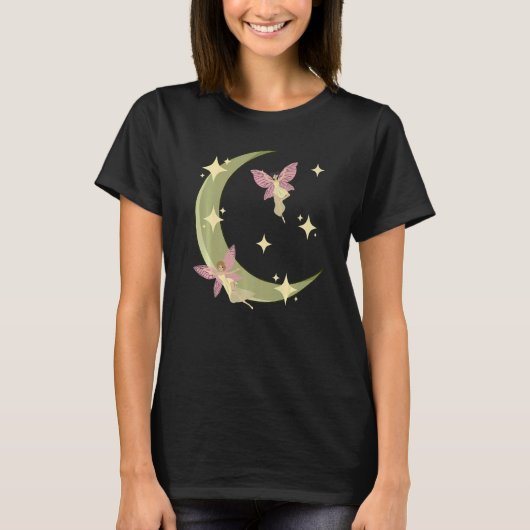Fairycore Aesthetische Fairy Core Grunge Crescent T-shirt (Voorkant)