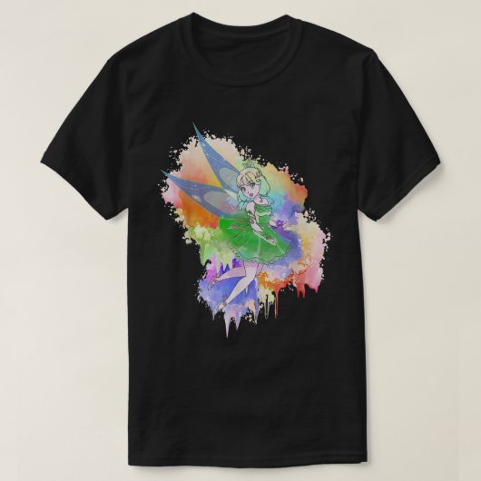 Fairycore Aesthetische Fairy Waterverf Splash Pain T-shirt (Design voorkant)