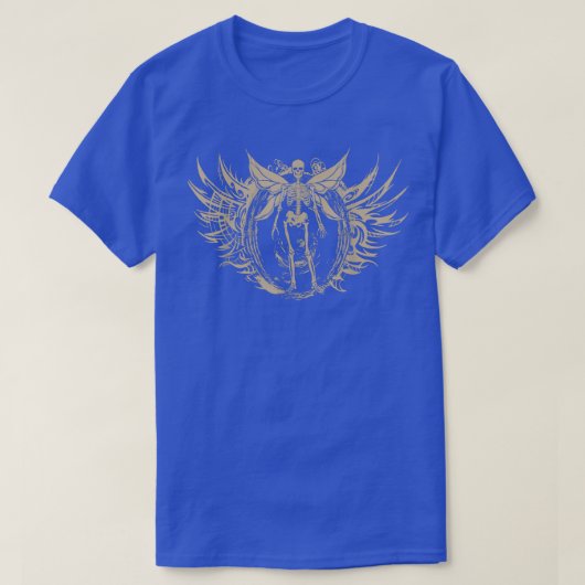 Fairycore Aesthetische Gothic Fairy Wings Skeleton T-shirt (Design voorkant)