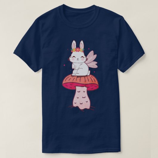 Fairycore Aesthetische kattenkerlade Bunny Mushro T-shirt (Design voorkant)