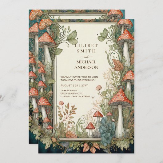 FAIRYCORE BRUILOFT  Natuur Loving Fairytale Kaart (Voorkant / Achterkant)