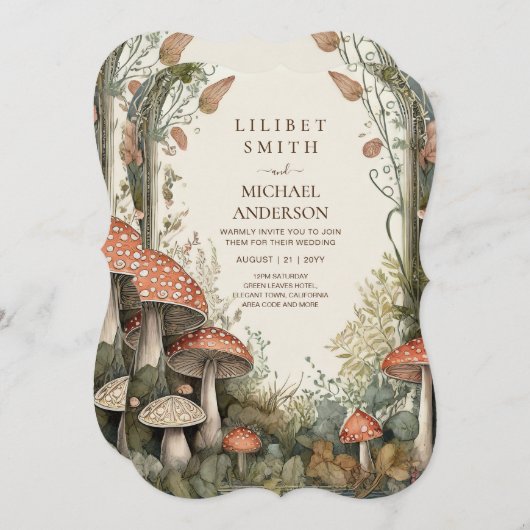 FAIRYCORE BRUILOFT  Natuur Loving Fairytale Kaart (Voorkant / Achterkant)