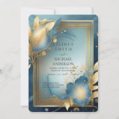 FAIRYCORE BRUILOFT UITNODIGING SPROOKJE BLAUWGROEN (Voorkant)