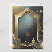 FAIRYCORE BRUILOFT UITNODIGINGEN SPROOKJE ZWART GO (Achterkant)