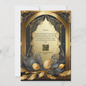 FAIRYCORE BRUILOFT UITNODIGINGEN SPROOKJE ZWART GO (Achterkant)