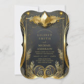 FAIRYCORE BRUILOFT UITNODIGINGEN SPROOKJE ZWART GO (Voorkant)