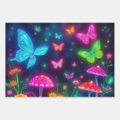 Fairycore-Butterflies Bloemen en Paddestoelen Inpakpapier Vel (Voorkant 2)