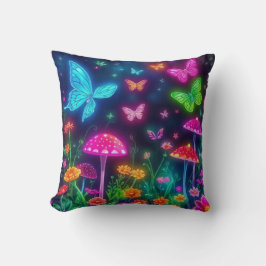 Fairycore-Butterflies Bloemen en Paddestoelen Kussen