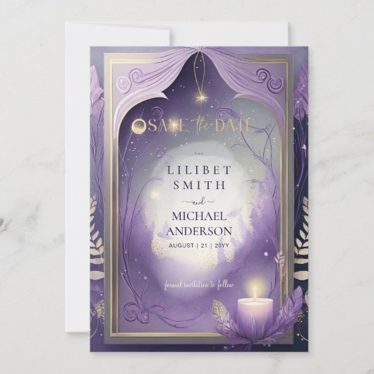 Fairycore Fairytale Save the Date Enchanted Fores Kaart (Voorkant)