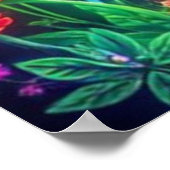 Fairycore-Flowers Vlinders en Paddestoelen Poster (Hoek)