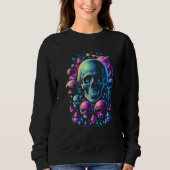 Fairycore Mushroom Skulls Aesthetic Vaporwave dark Trui (Voorkant)