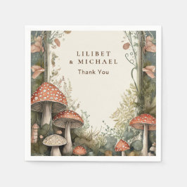 FAIRYCORE Mushrooms Goblincore Custom Party Servet