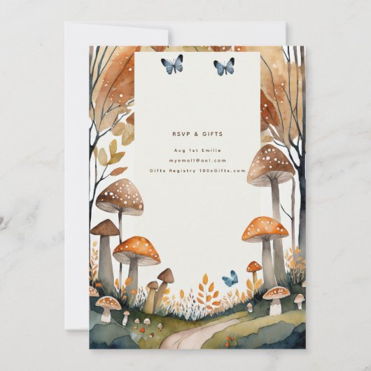 FAIRYCORE NATUUR BABYDOUCHE 1E VERJAARDAG ELK EVEN KAART (Achterkant)