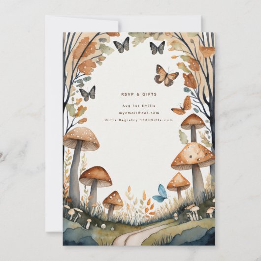 FAIRYCORE NATUUR BABYDOUCHE 1E VERJAARDAG ELK EVEN KAART (Achterkant)