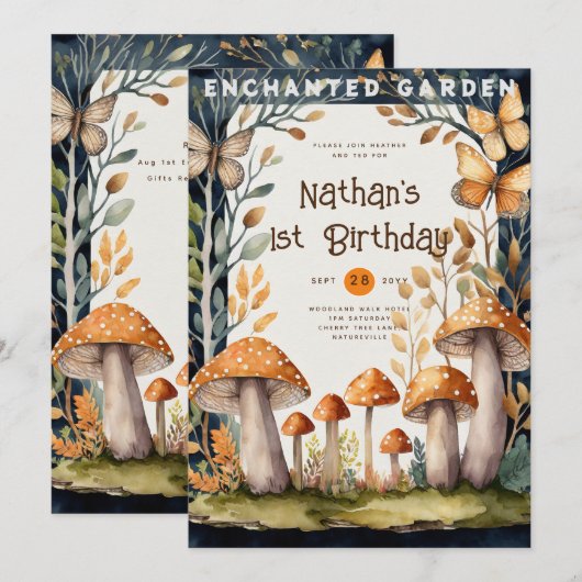 FAIRYCORE NATUUR BABYDOUCHE 1E VERJAARDAG ELK EVEN KAART (Voorkant / Achterkant)