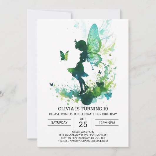 Fairycore Prinses Bewerkbaar Verjaardagsfeest Kaart (Voorkant)