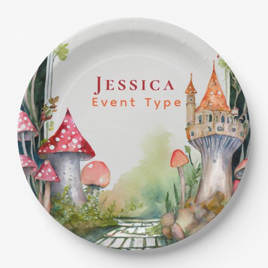 FAIRYCORE Prinses Sprookje Kasteel Koninkrijk Cust Papieren Bordje (Voorkant)
