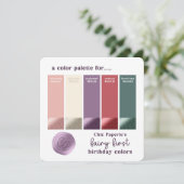 Fairycore roze, groen, Paarse kleur palet Kaart (Staand voorkant)