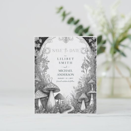 Fairycore Save the Date Goblincore Paddenstoelen (Staand voorkant)