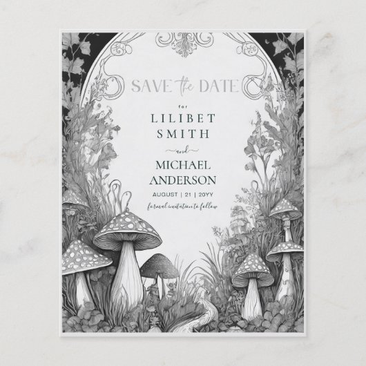 Fairycore Save the Date Goblincore Paddenstoelen (Voorkant)