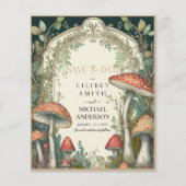 Fairycore Save the Date Green Gold Woodland (Voorkant)