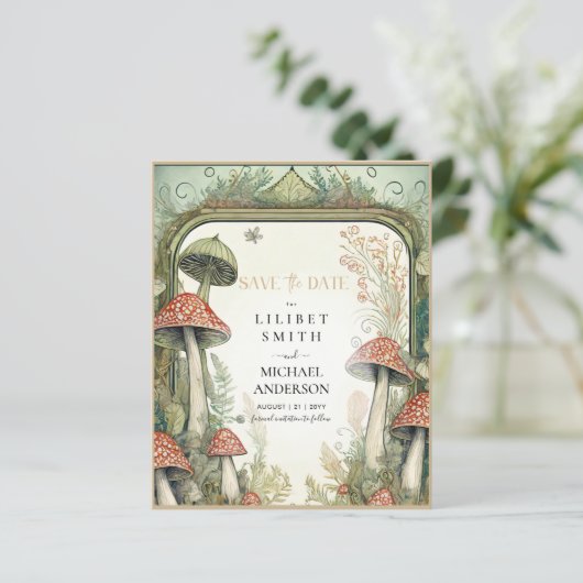 Fairycore Save the Date Groen Goud Bosland (Staand voorkant)