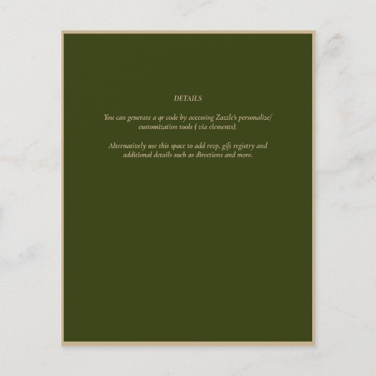 Fairycore Save the Date Groen Goud Bosland (Achterkant)