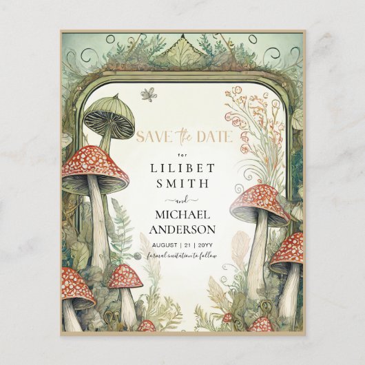 Fairycore Save the Date Groen Goud Bosland (Voorkant)