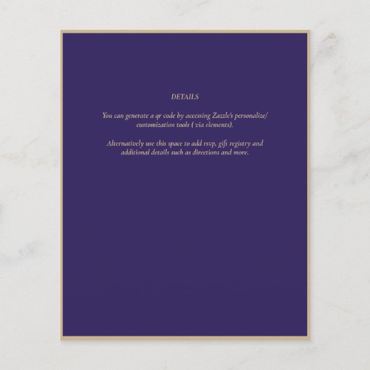 Fairycore Save the Date Sprookje Paarse Goud (Achterkant)