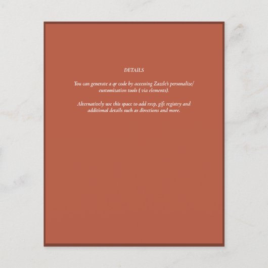 Fairycore Save the Date Terracotta Bosland (Achterkant)