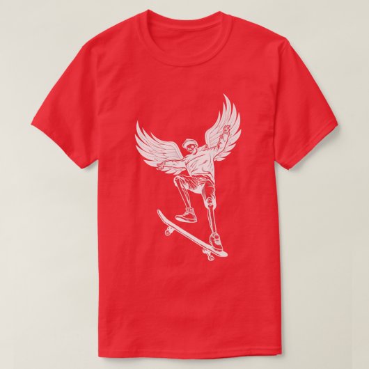 Fairycore Skeleton Skateboarding Grunge Fairy Aest T-shirt (Design voorkant)