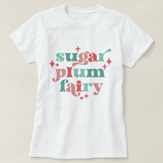 Fairycore Sugar Plum Fairy Typografie Kunst T-shirt (Design voorkant)