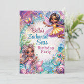 Fairyland Betoverde Zeeen Verjaardagsfeest Kaart (Staand voorkant)