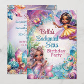 Fairyland Betoverde Zeeen Verjaardagsfeest Kaart (Voorkant / Achterkant)