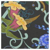 Fairyland Bloemen Boho Botanische Schoonheid Groot Stof (Close Up)