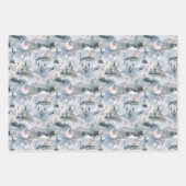 Fairyland Castles Blue Pink Inpakpapier Vel (Voorkant)