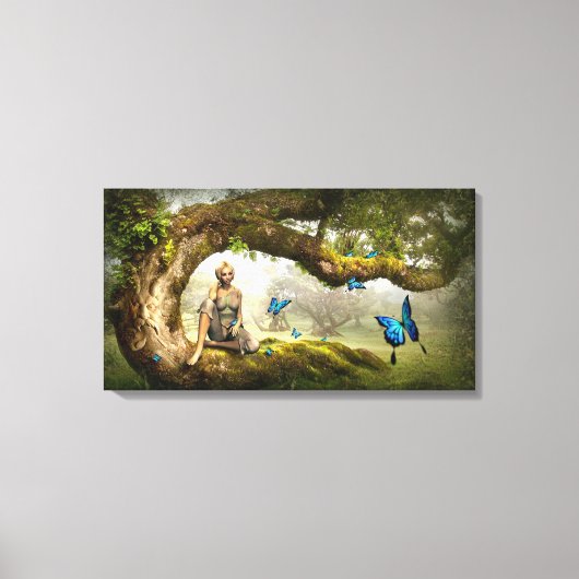 Fairyland en Butterflies Canvas Afdruk (Voorkant)