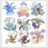 Fairyland Flowers | Wit of helder Sticker (Vel)