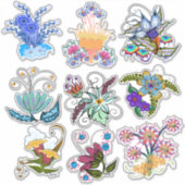 Fairyland Flowers | Wit of helder Sticker (Voorkant)