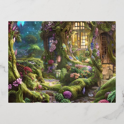Fairyland Forest Graphic Folie Feestdagen Briefkaart (Voorkant)