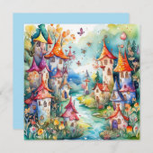 Fairyland magisch kasteel bedankkaart (Voorkant / Achterkant)