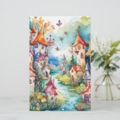 Fairyland magisch kasteel briefpapier (Staand voorkant)