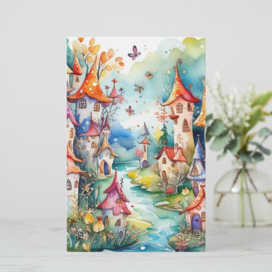 Fairyland magisch kasteel briefpapier (Staand voorkant)