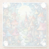 Fairyland magisch kasteel glazen onderzetter (Achterkant)