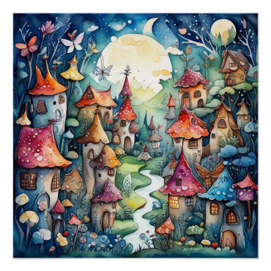 Fairyland magisch kasteel perfect poster (Voorkant)