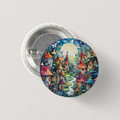 Fairyland magisch kasteel ronde button 3,2 cm (Voorkant /achterkant)