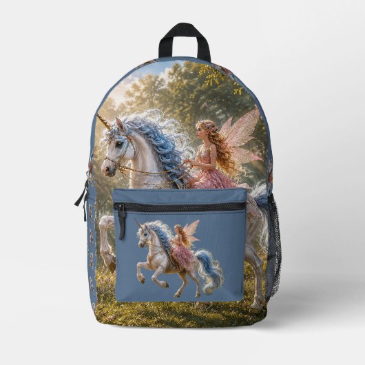 Fairy's Enchanted Unicorn Ride Bedrukte Rugzak (Voorkant)