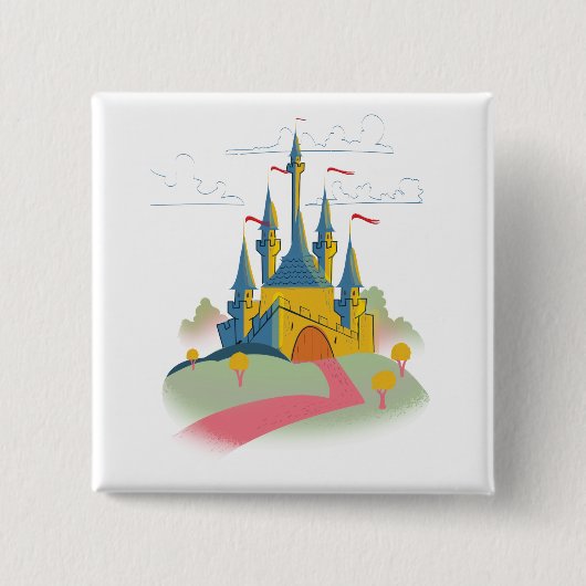 Fairytail Castle Vierkante Button 5,1 Cm (Voorkant)