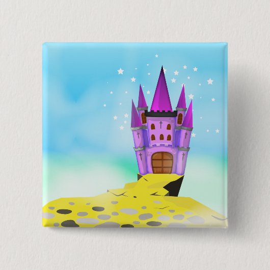 Fairytail Castle Vierkante Button 5,1 Cm (Voorkant)