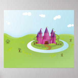 FairyTail Kasteel Pixelbeeldfunctie Poster